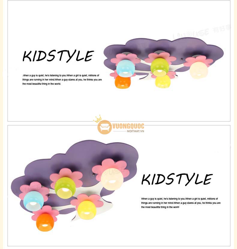 Đèn ốp trần trẻ em hình cây trí tuệ UHS106-8